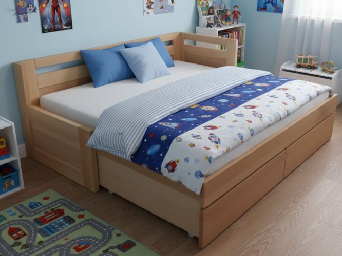 Teodor rozkládací postel z masivu buk 80 nebo 90 x 200 cm - Druh materiálu: Buk