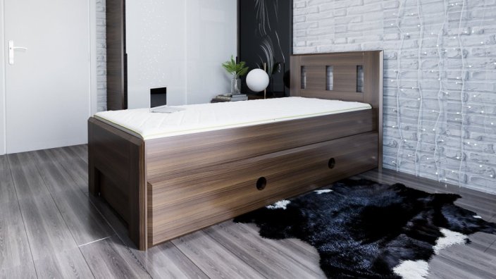 Postel z masivu Connor - Tloušťka materiálu: 30 mm, Druh materiálu: Buk