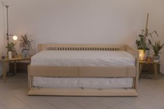 Buková rozkládací postel z masivu 80 až 160  x 200 cm Teodor