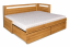 Ložnicový set Teodor  – rozkládací postel Teodor, matrace Dia Relax Hi a noční stolek Teodor z masivu dub/dub rustikal